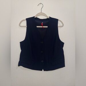 SPANX Navy Blue Carefree Crepe Vest Top
